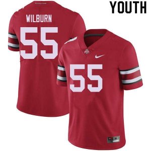 NCAA Ohio State Buckeyes Youth #55 Trayvon Wilburn Red Nike Football College Jersey HQM8345CD